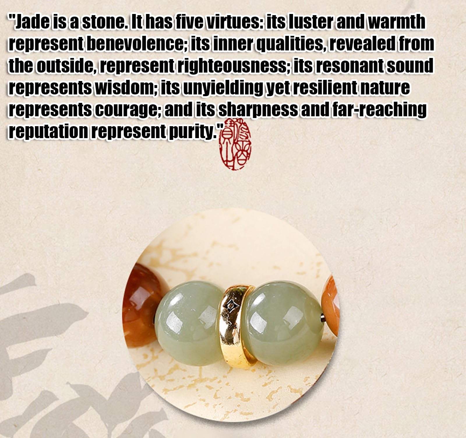 Pulsera de Cuentas de la Suerte de Jade hetiano y kukers Naturales para Mujer | Amuleto de ámbar, Palisandro y sándalo | Nueva joyería Zen de Estilo Chino,8mm