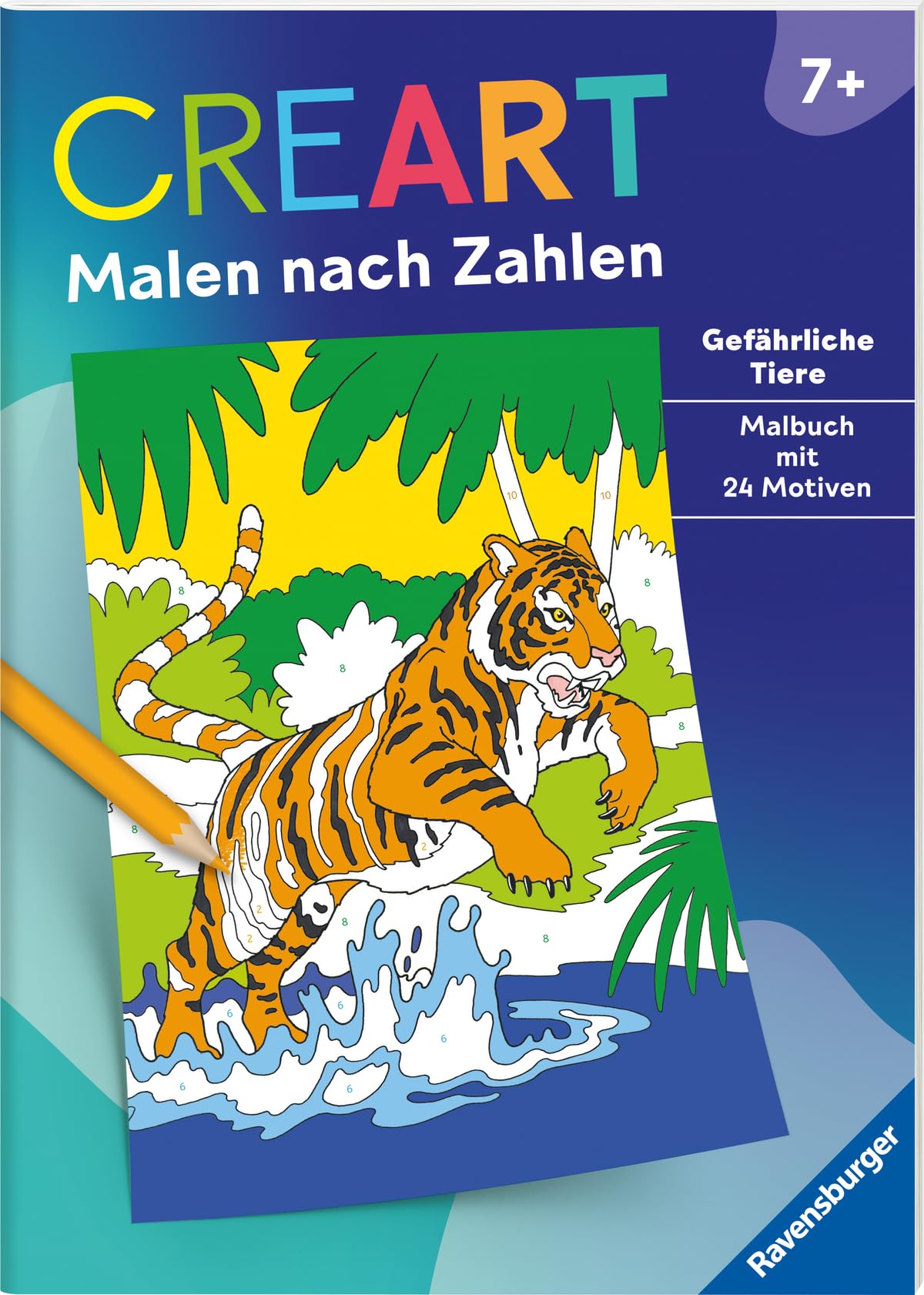 CreArt Malen nach Zahlen ab 7: Gefährliche Tiere
