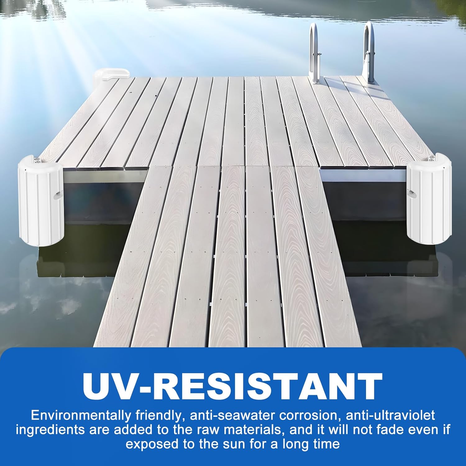 Heavy-Duty Dock Bumpers Dock Corner Bumper Fenders - Inflatable Marine Corner Dock Protection 8" x 16" UV Resistant PVC, Protects Boats & Docks Edge from Collision Damage, Black