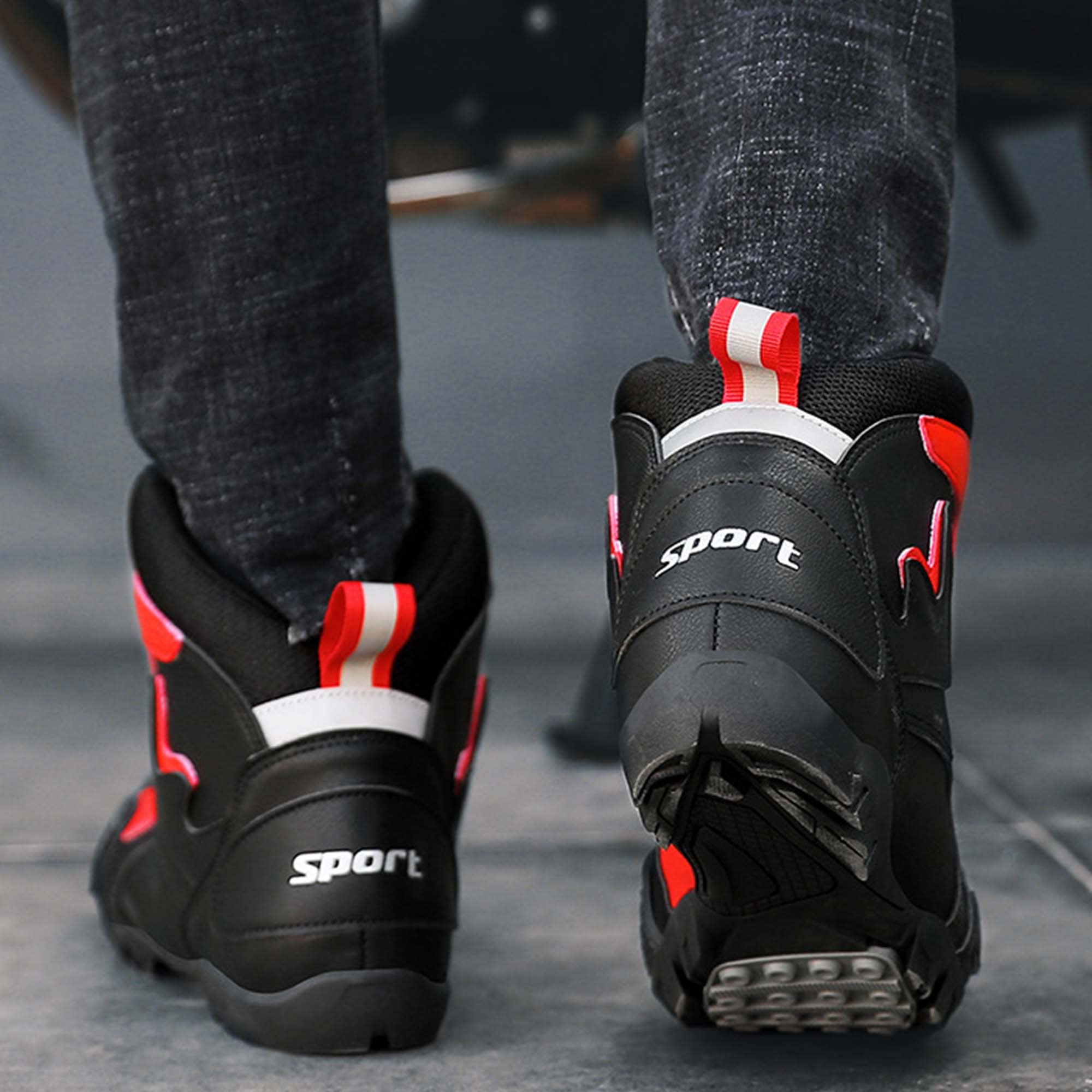 Botas De Moto para Hombre Zapatos De Cuero para Montar En Motocicleta Botines De Carreras De Talla Grande Antideslizantes Informales para Exteriores