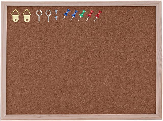 Zngou Cork Board, Cork Pin Message Notice Board Small Bulletin Board Wood Memo Board Mood Board Vision Board Square Pin Board Kit Picture Cork Board With Wooden Frame For Kitchen Home Office Bedroom