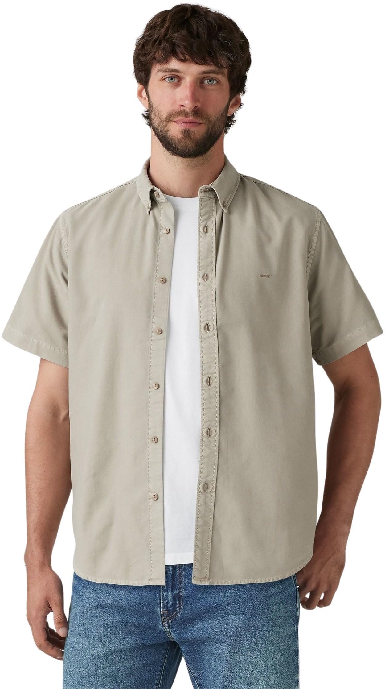 Levi's Men's Shirt Short Sleeve, Relaxed Fit, Beige (Colby Vintage Khaki), XS
