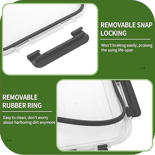 Miniatura 4 de Skroam Paquete de 5 recipientes de vidrio de almacenamiento de alimentos de 36 onzas con tapas herméticas, recipiente de vidrio para preparación de