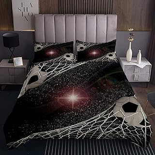 Homewish, set di biancheria da letto per ragazzi, calcio americano, copriletto per bambini e ragazze e adulti, set copripiumino per letto singolo, con 1 federa per cuscino