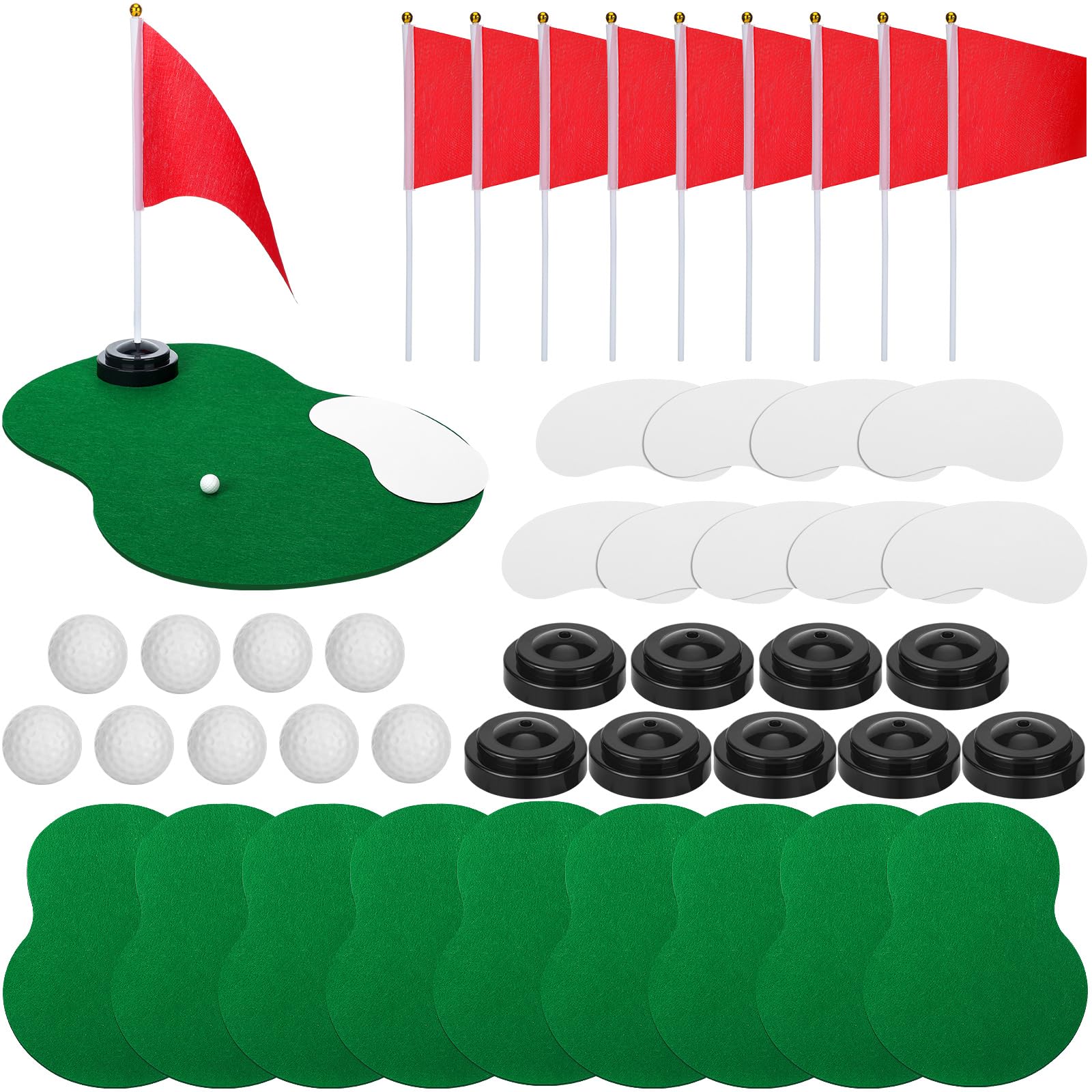 Tinideya 9 Set Golf Centerpieces Table Decorations Golf Party Supplies Including Ball Sand Trap Red Flag Plastic Flag Stand for Sport Themed Birthday Party Decor