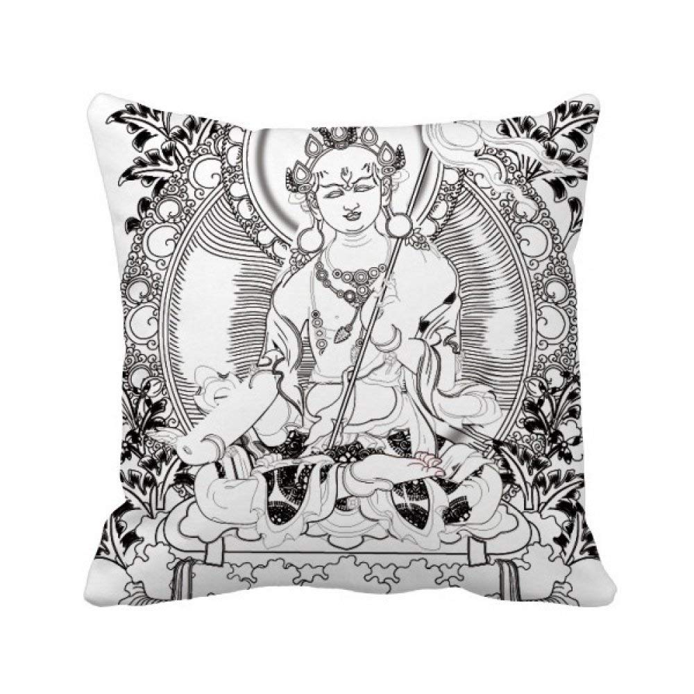 Taie d'oreiller Guanyin bouddhisme taie carrée chinoise