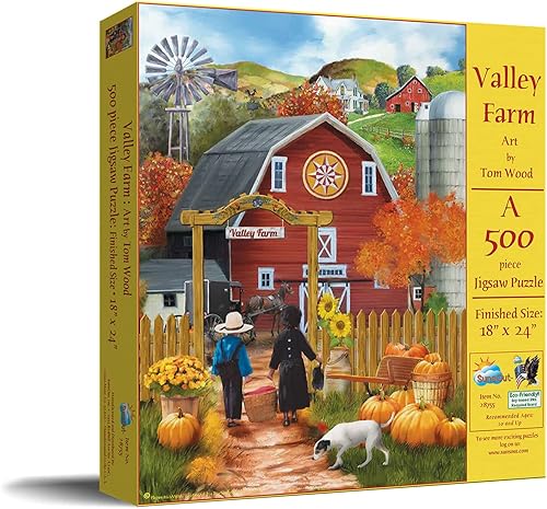 Miniatura 2 de SUNSOUT INC - Valley Farm - Rompecabezas de 500 piezas por artista: Tom Wood - Tamaño acabado 18" x 24" Halloween - MPN # 28755