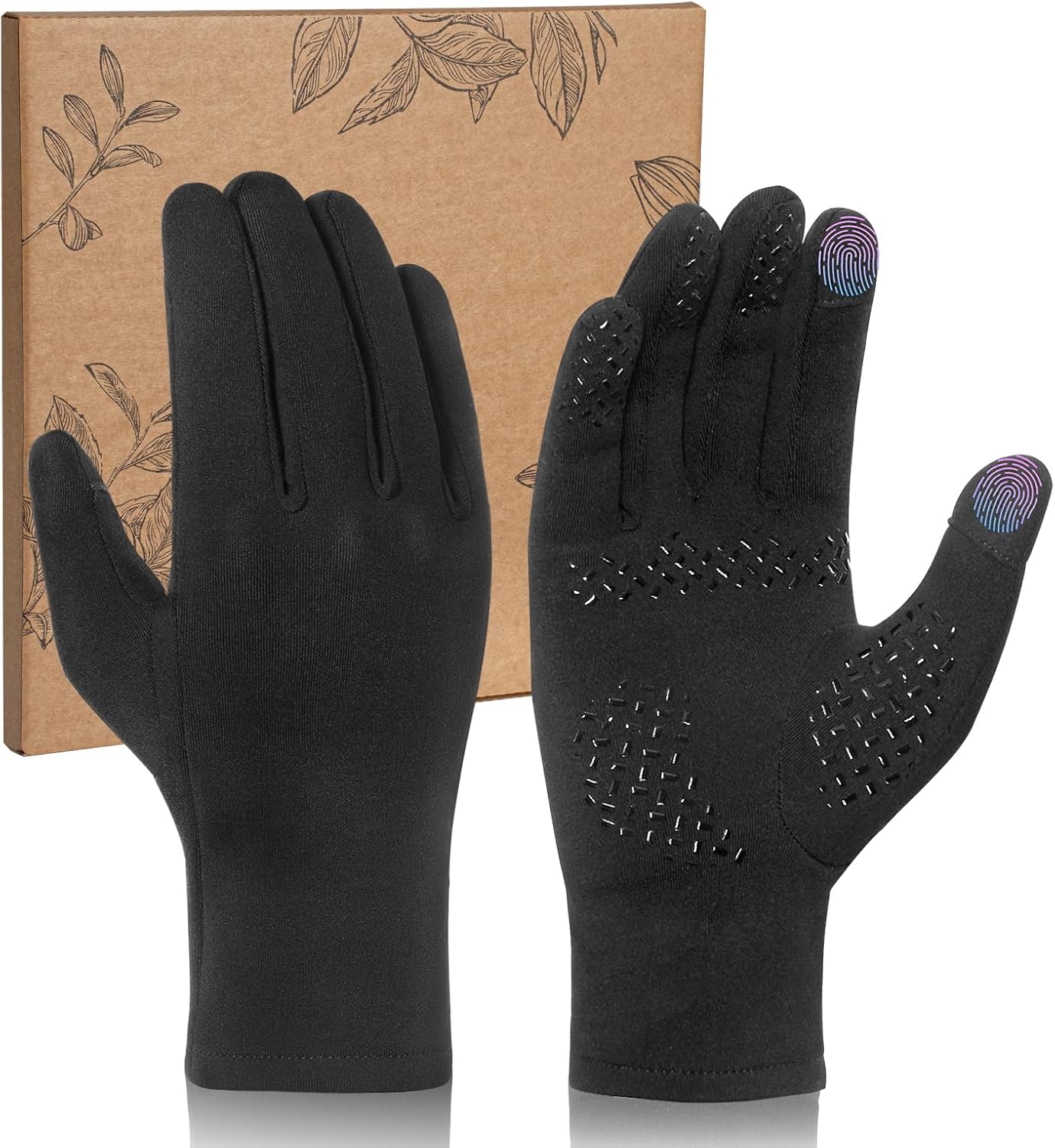 Glove Liners Lightweight Running Gloves, Touch Screen Winter Ski Gloves Mittens Liners with Silicone Strips, Anti-Slip Warm Cycling Riding Driving Hiking Gloves for Early Winter, Spring Or Fall