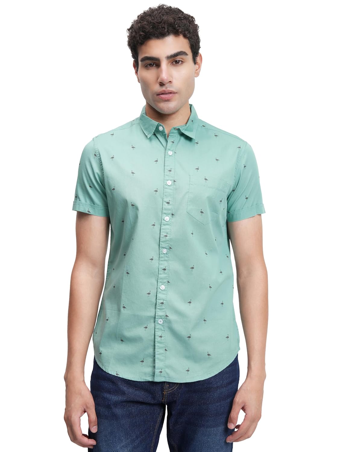 Highlander Men’s Slim Fit Short Sleeves Quirky Print Casual Shirt | Fun & Stylish | A Bold Fashion Statement