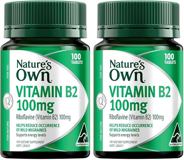 Nature's Own Vitamin B2 100mg Tablets Pack of 2