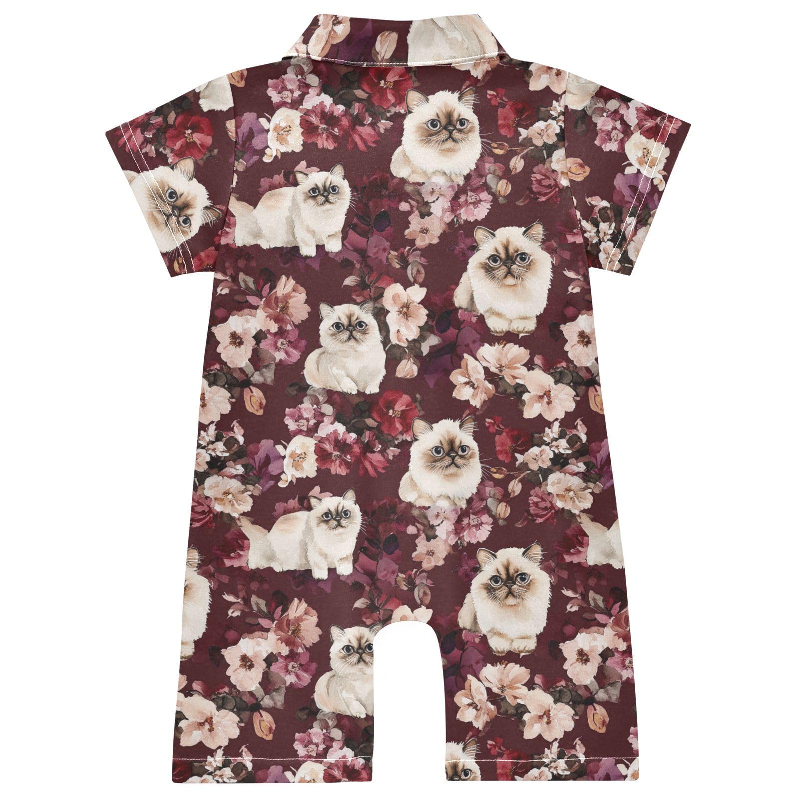 Caihoyu Cotton Baby Boy Clothes Polo Neck Short Sleeve Baby Unisex Outfits for Play 18M Art Exotic Shorthaircats