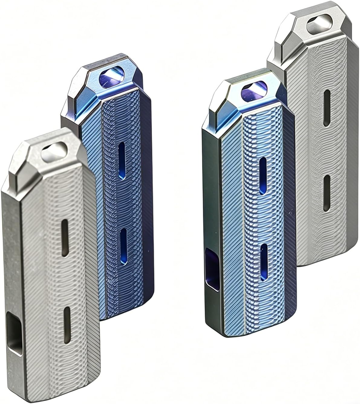 Gr5 Titanium Dual Tube Whistle, Loud Emergency Survival Whistle, Lightweight Safe Whistle for Adults Emergency, Dog Training, Hiking & Camping