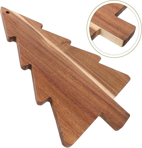 Miniatura 8 de Tablero único de madera de la charcutería de la forma del árbol de Navidad que sirve el tablero del almacenamiento de la
