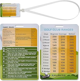 Golf Golf Club Yardage & Rules Card