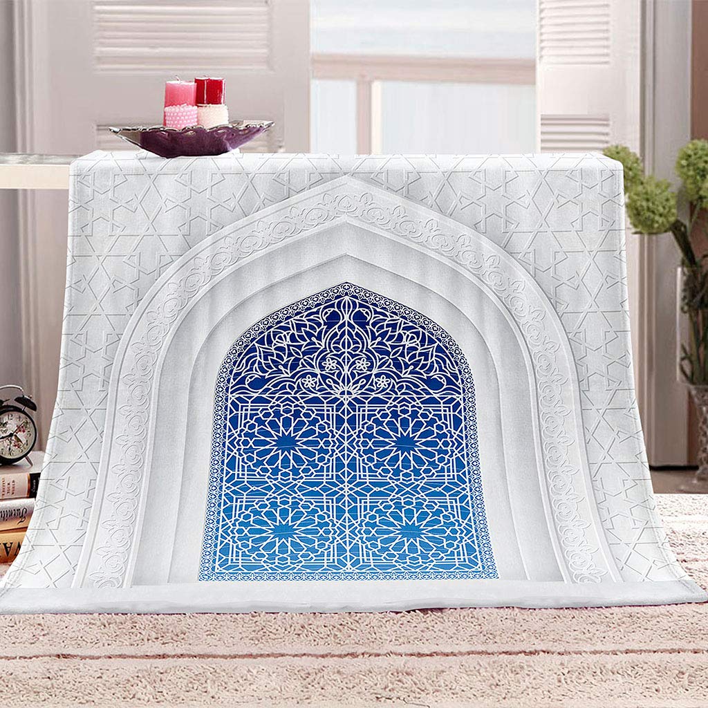 Couverture en flanelle canapé plaid polaire douce bleu 140x200cm