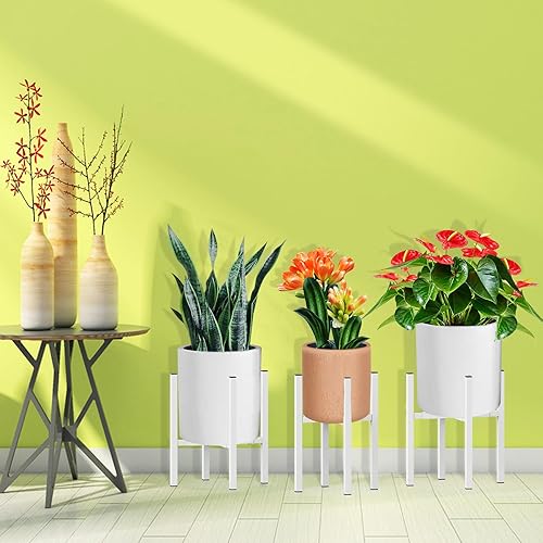 Miniatura 10 de Soporte para plantas de 10 a 16 pulgadas, soporte para plantas de interior y exterior, soporte ajustable de metal resistente para macetas grandes