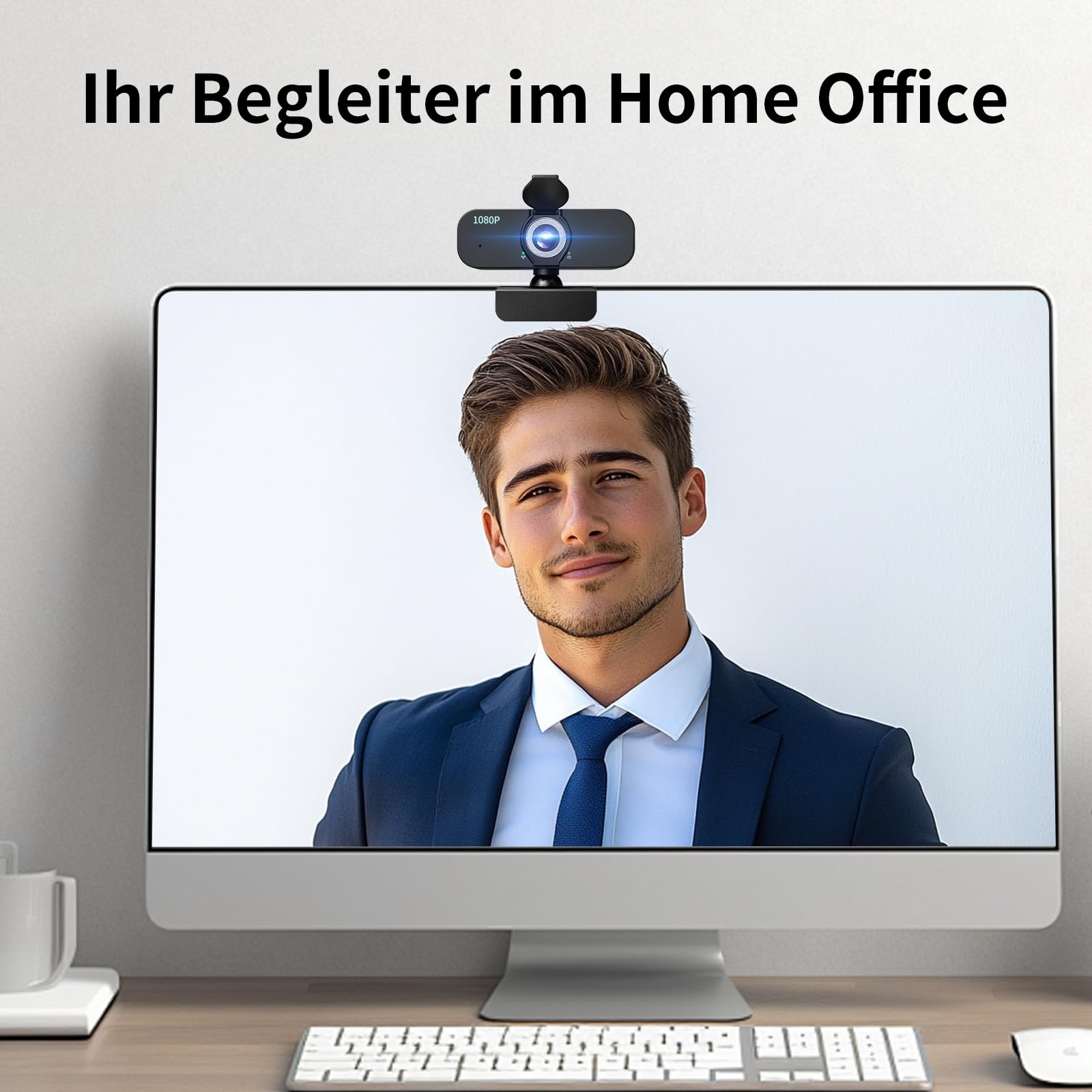Cámara web 1080P para ordenador/portátil/escritorio/PC, cámara externa con micrófono, USB Plug & Play, corrección automática de poca luz, cubierta de privacidad, trípode, gran angular para