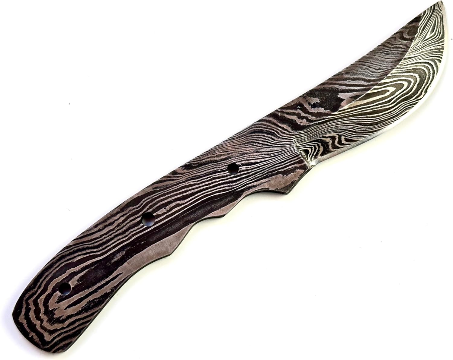 Hand Forged Damascus Steel Skinning Knife Blank Blade | Knife Making Supplies | Fixed Blade Hunting Knife