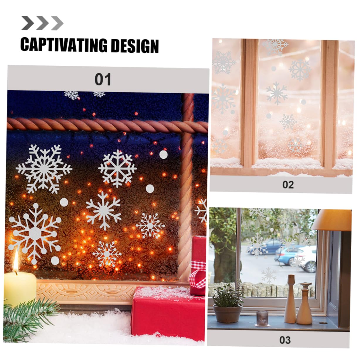Decoraciones De Navidad Para Ventanas 5 Hojas De Pegatinas De De Nieve Diseño Elegante