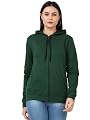 FLEXIMAA Women's Cotton Hooded Neck Regular Sweatshirt (whooolivegreen-m_Olive Green_M)