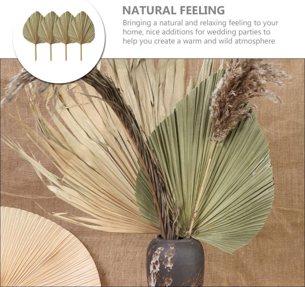 GANAZONO 4pcs Dried Leaf Wall Hanging Decor Large Leaves Stem Decor for Wedding