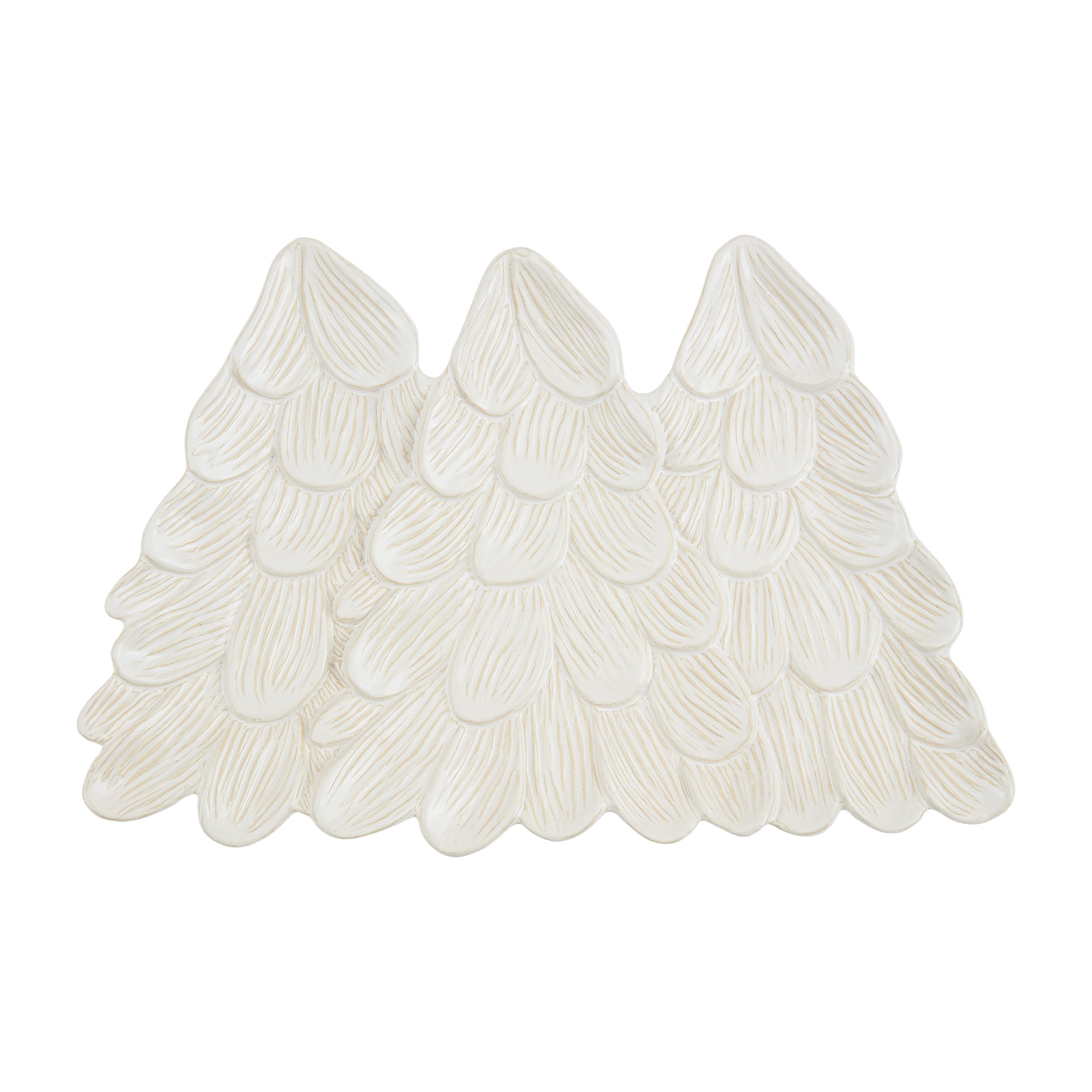 Plat de service sapin de Noël blanc Mud Pie grand format 27x41 cm
