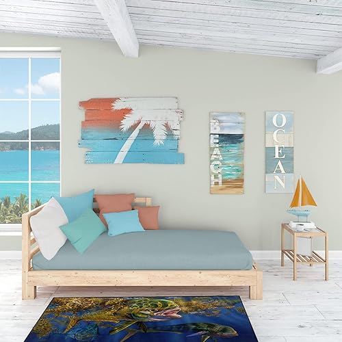 Miniatura 5 de Caroline's Treasures JMA2013HRM2858 - Alfombra de pasillo para ensalada de algas marinas Mahi para interiores y exteriores, 28 x 58 pulgadas, 28 x