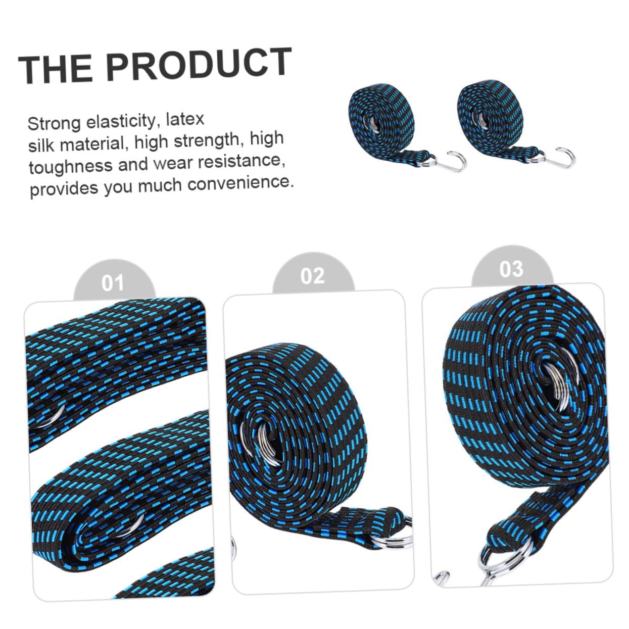 Gogogmee 2Pcs Lashing Straps for Luggage Bundling Elastic Tie Down Belts with Strong Hooks Space Saving and Durable Cargo Fixing Straps