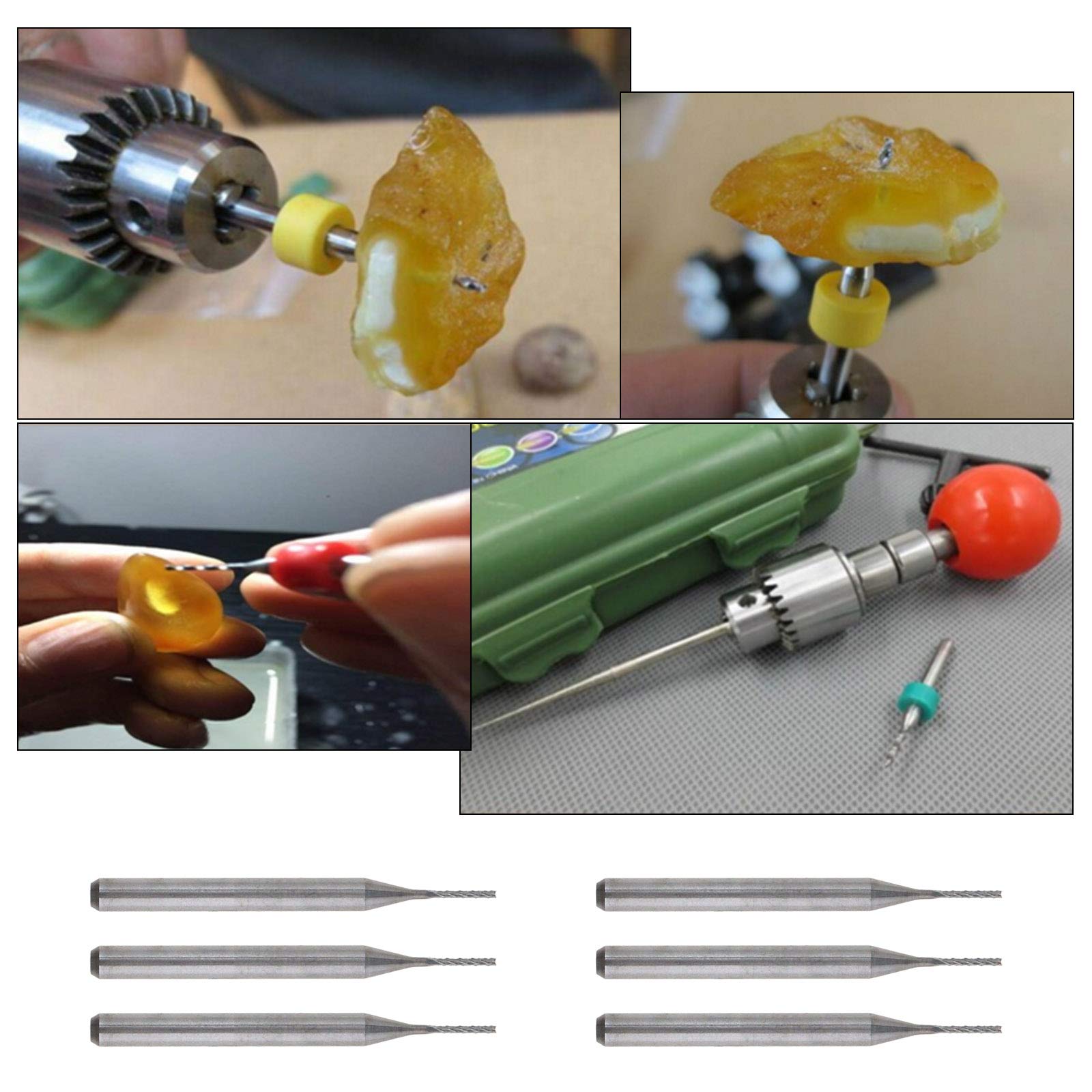 10pcs Kit de Fraise en Bout de Carbure CNC Routeur Embout de Gravure 0.8mm Diamètre de Coupe 3.175mm Tige pour Machine PCB
