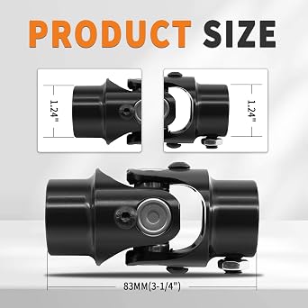 V Triangle X 3/4 DD Black Steering Universal Joints Single U-Joint Shaft