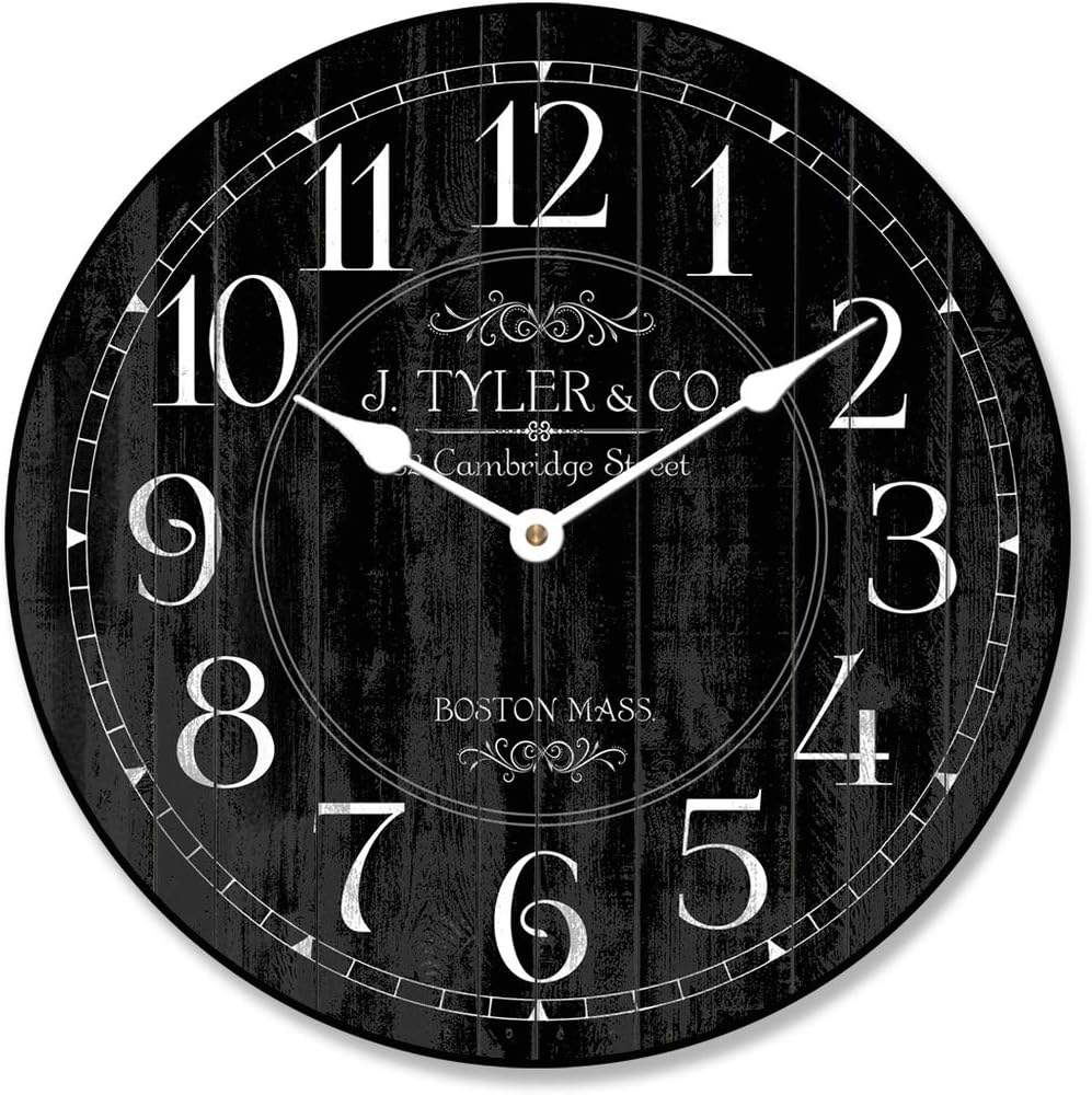 Harbor Black Wall Clock