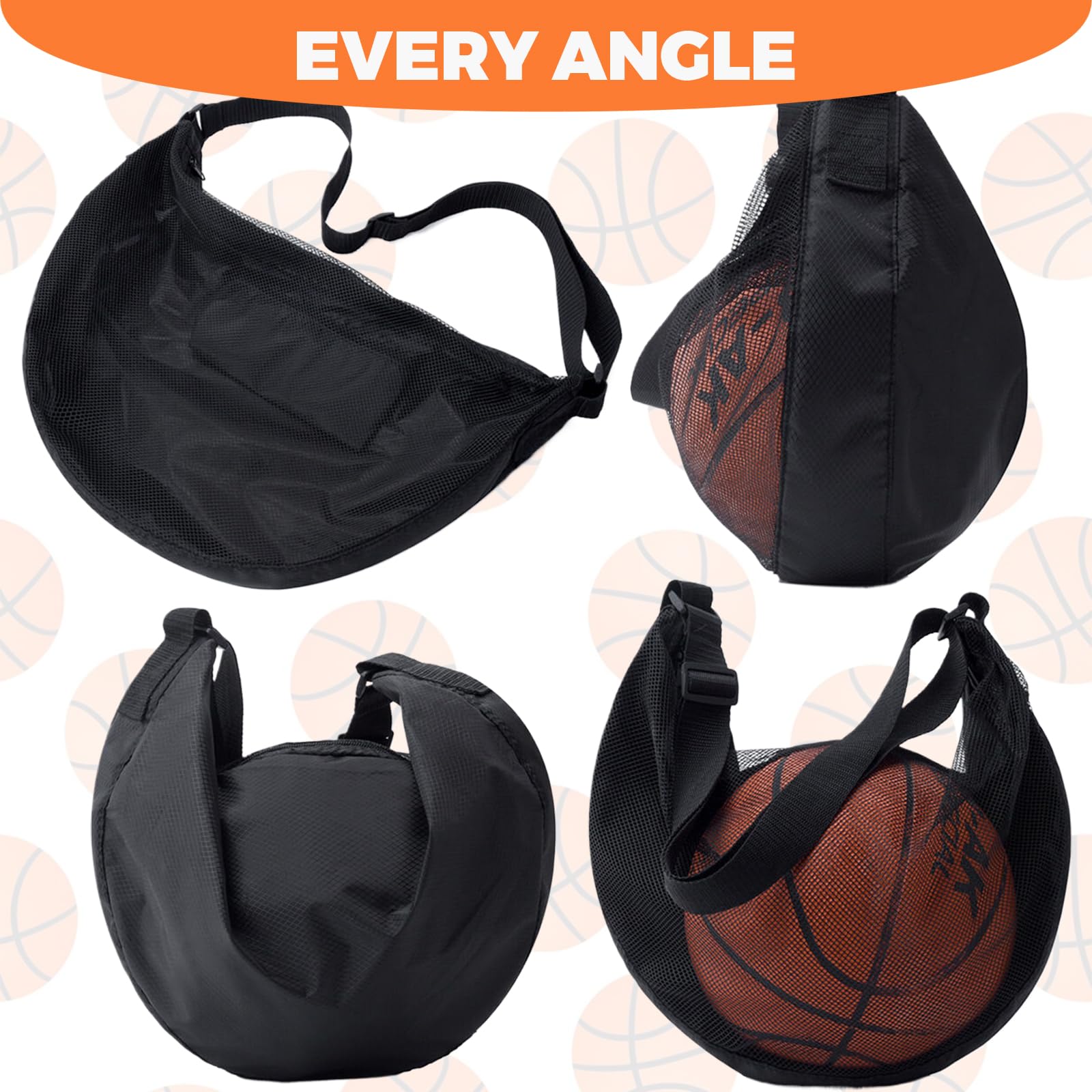 Sac à Dos de Basketball, Poche Filet, Accessoires de Basketball, sac à dos, sac de basket-ball, poche filet avec mousqueton, poche filet pour le football, basket-ball