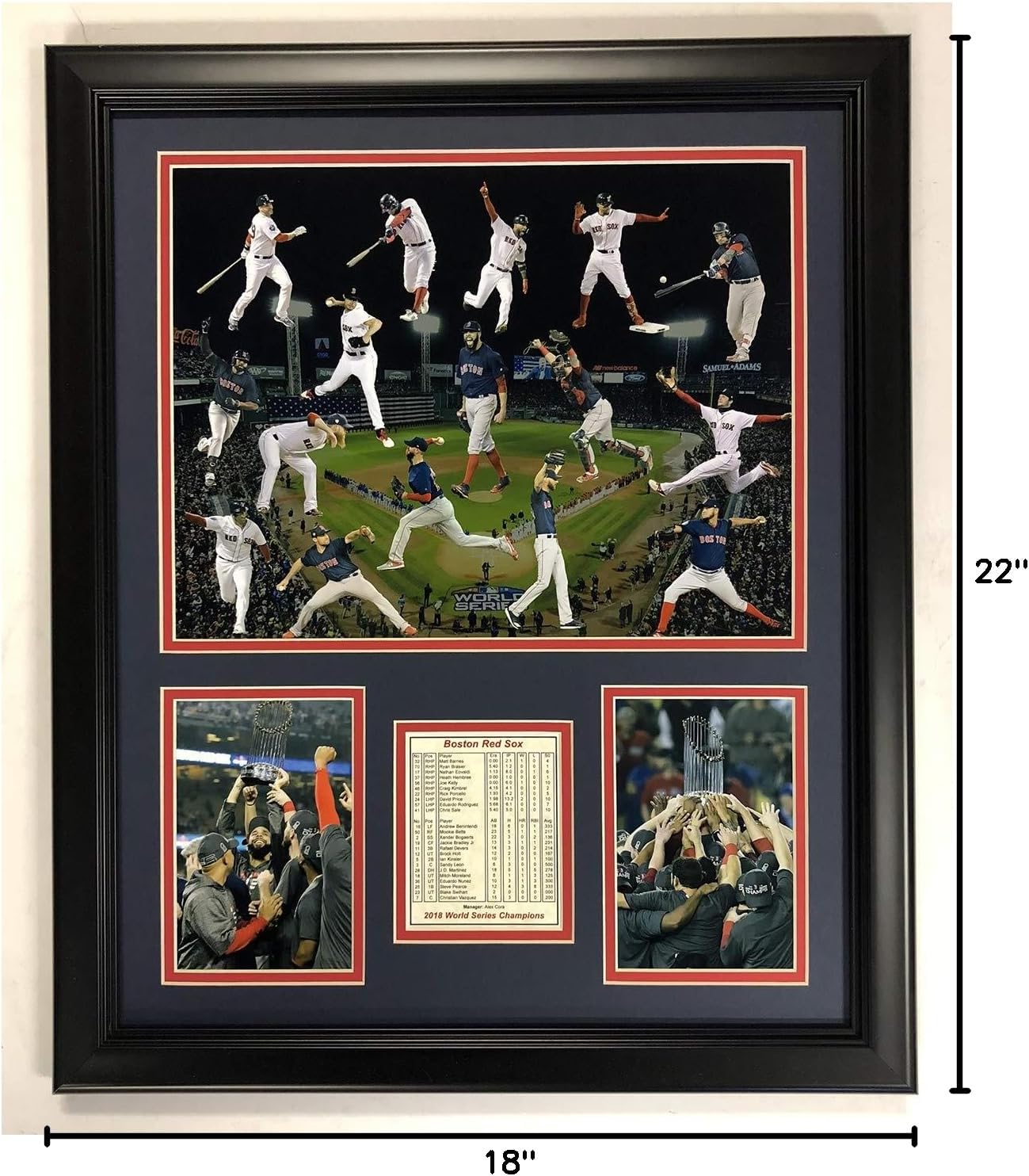Legends Never Die MLB Boston Red Sox 2018 World Series Champions Framed Photo Collage, Collage, 18 x 22-Inch