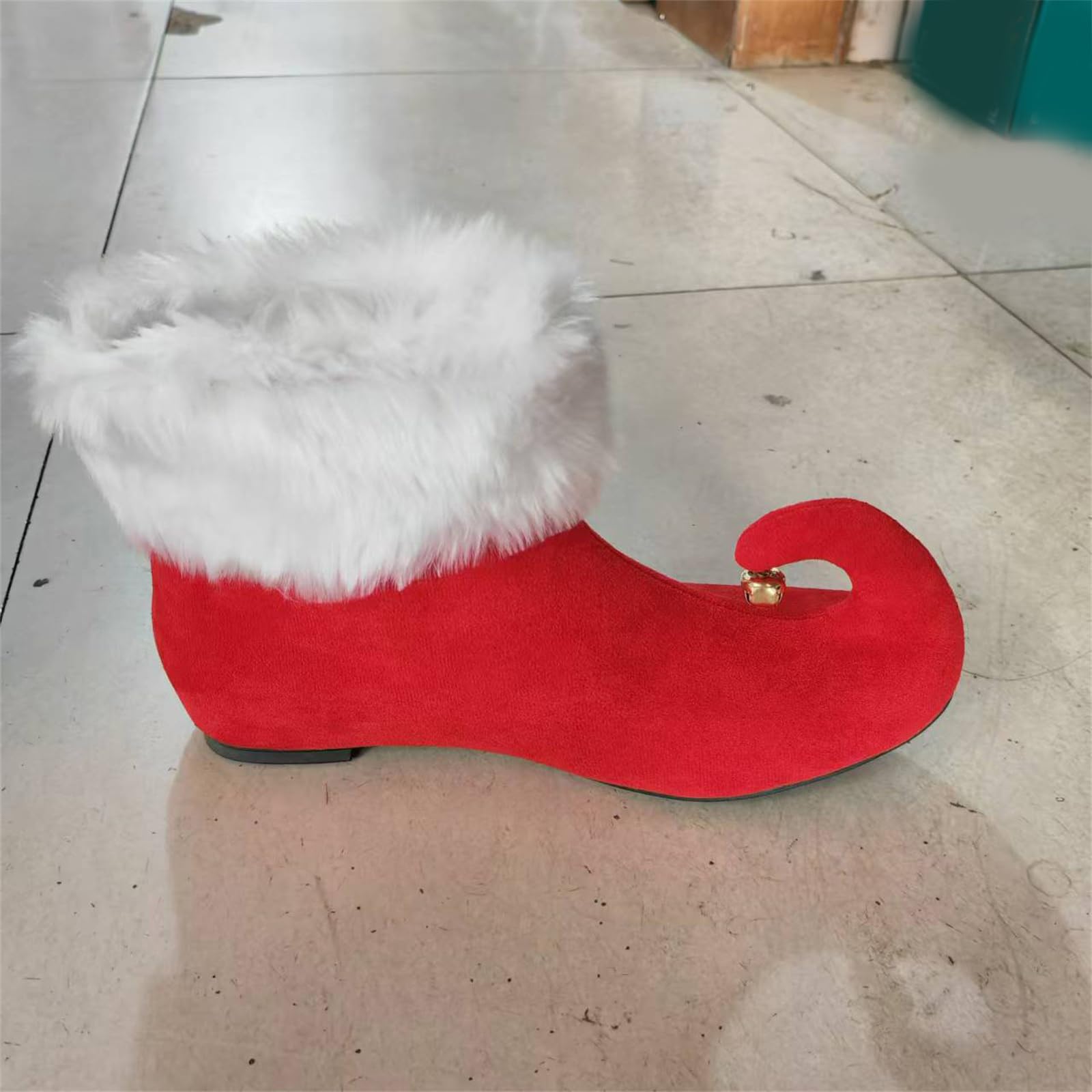 LUOFENG Fundas de zapatos de payaso de Navidad, fundas de felpa para zapatos, fundas de zapatos de elfos, cubrezapatos de payaso, cosplay, accesorios de disfraz de Halloween