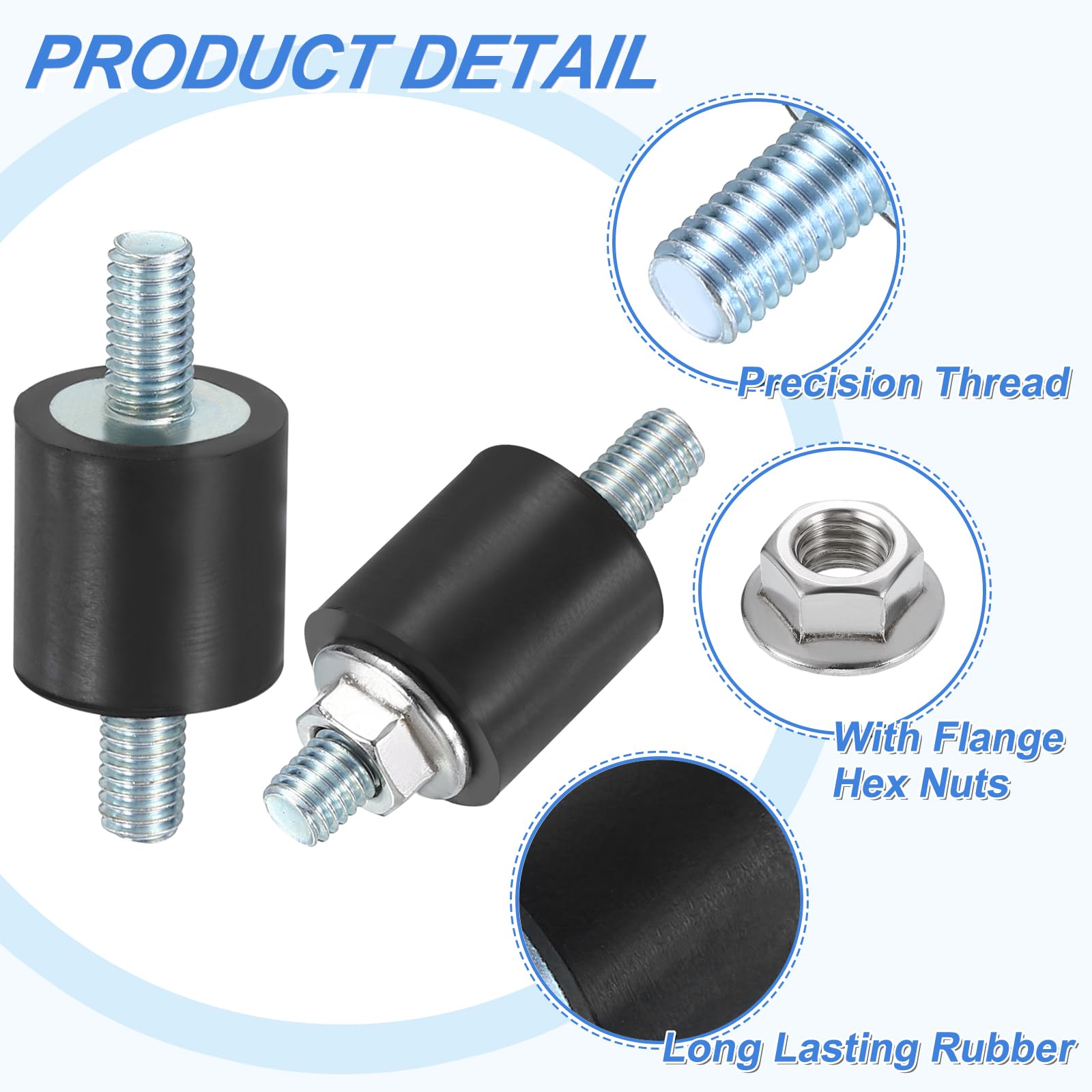 Amazon.com: uxcell 4Pcs M5 x 12mm Rubber Mounts, 15 x 15mm