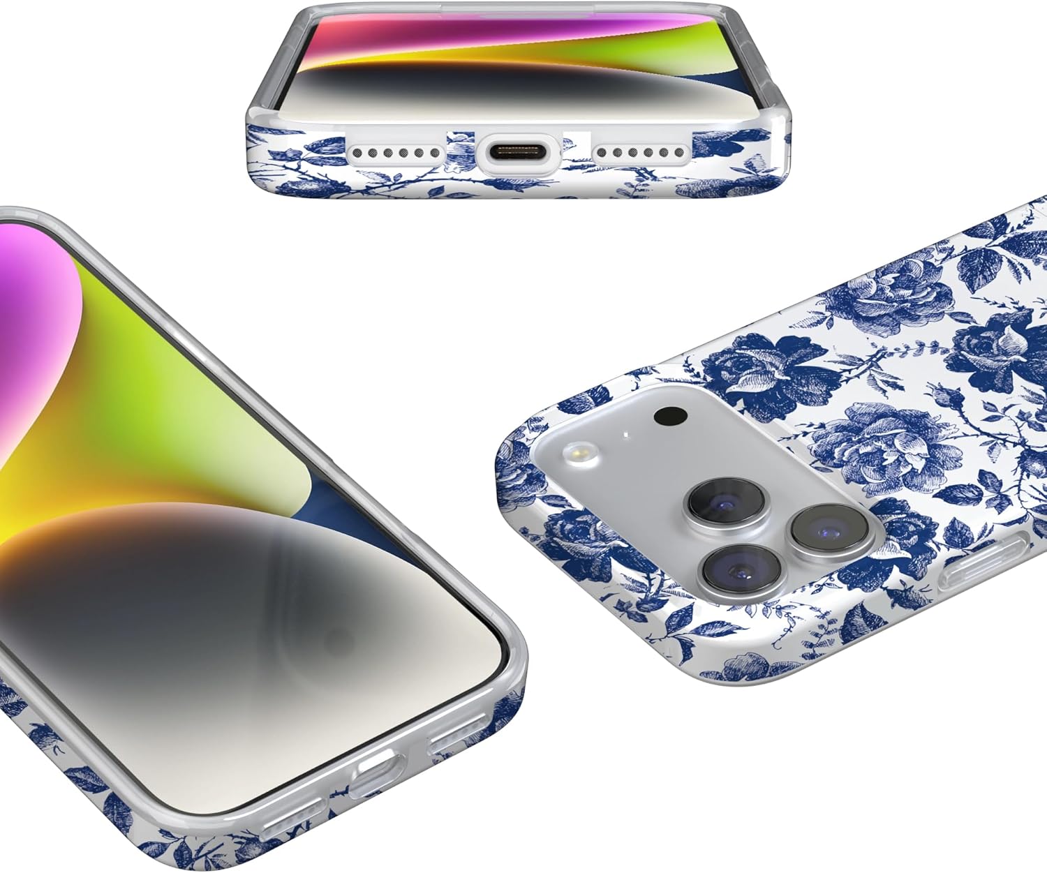 Casely iPhone 17 Pro Max Case | Rose to Fame | Blue & White Floral | Compatible with MagSafe | Classic Ultra Slim Design - Image 2