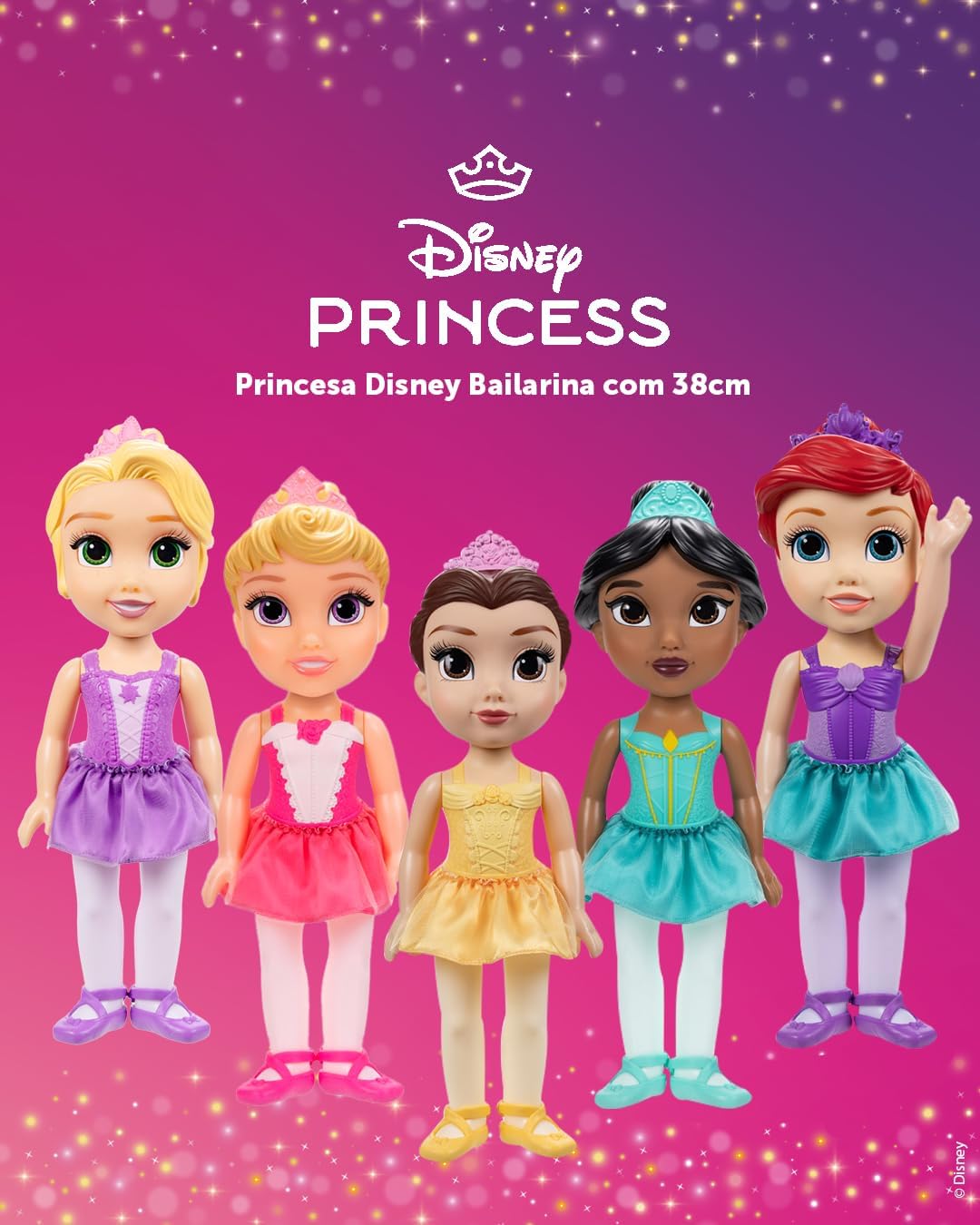 Boneca Bailarina Princesas Disney Jasmine 38cm Multikids - BR2152