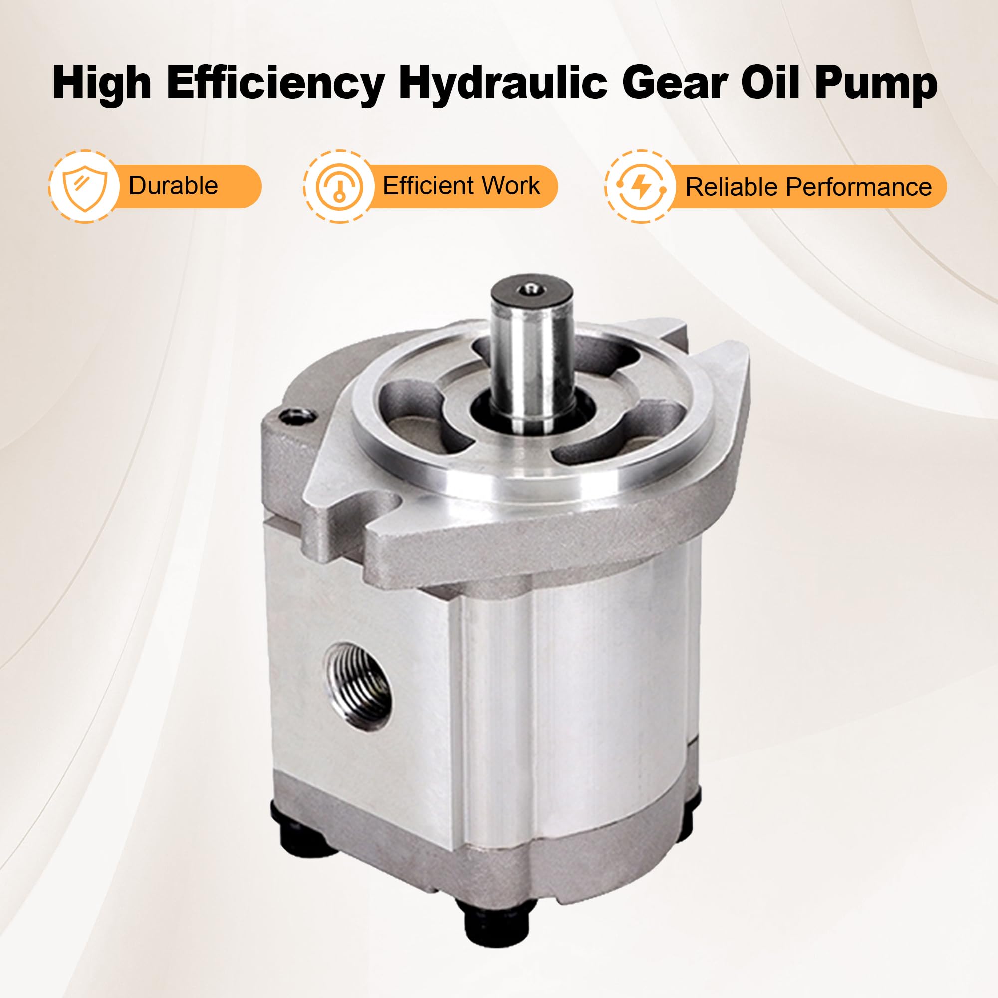 ATO 4 GPM Hydraulic Single Gear Pump, 3000-3600 psi,Small Hydraulic Gear Pump, SAE 2-Bolt Mounted, for Industrial Commercial Chemical Uses, Counterclock Rotary