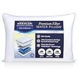 Water Pillow - Elite Collection, Fiber Pillow. Orthopedic Pillow for Neck Pain Relief, Adjustable Water Pillow for Sleeping. (Single Pillow), White