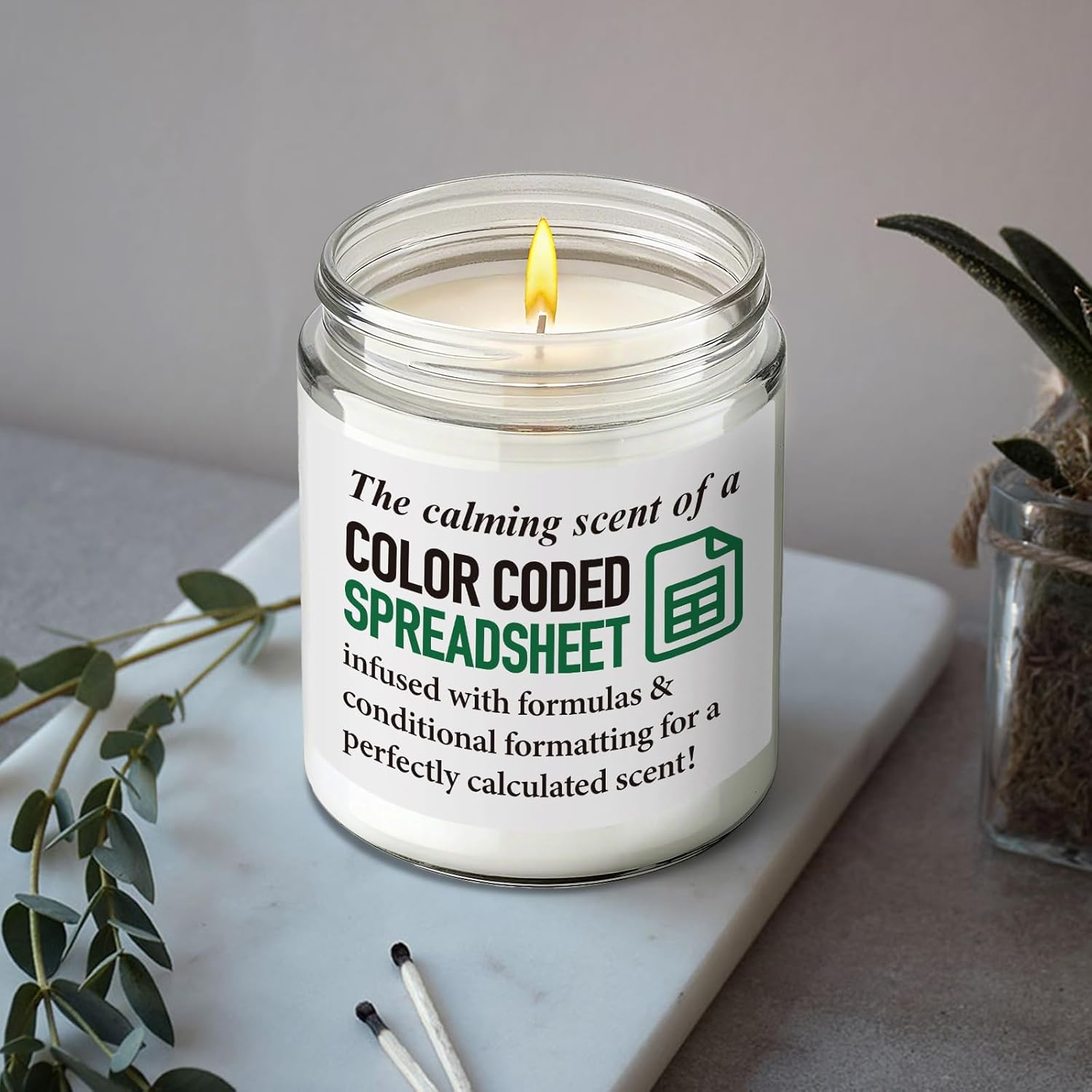 Funny Gifts for Accountant Women Men Candle, The Calming Scent of A Color Coded Spreadsheet, Humor Excel spreadsheet Candles Gift for Colleague CPA Boss Data Analyst Marketing Specialist-17 - Image 2