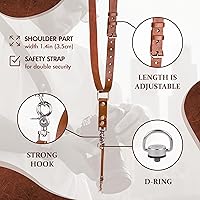 Vista 2 de C Coiro Leather Camera Strap for One Camera Professional Single Leather Harness Shoulder Strap Quick Release