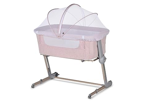 Cuna Unilove Hugme Plus, cama de noche y cuna lateral, incluye bolsa de viaje y colchón, para bebé, Rosado ciruela