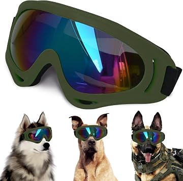 Large Dog Sunglasses, Dog Goggles with Adjustable Strap UV Protection Winproof Dog Puppy Sunglasses, Suitable for Medium-Large Dog Pet Glasses, Dogs Eyes Protection