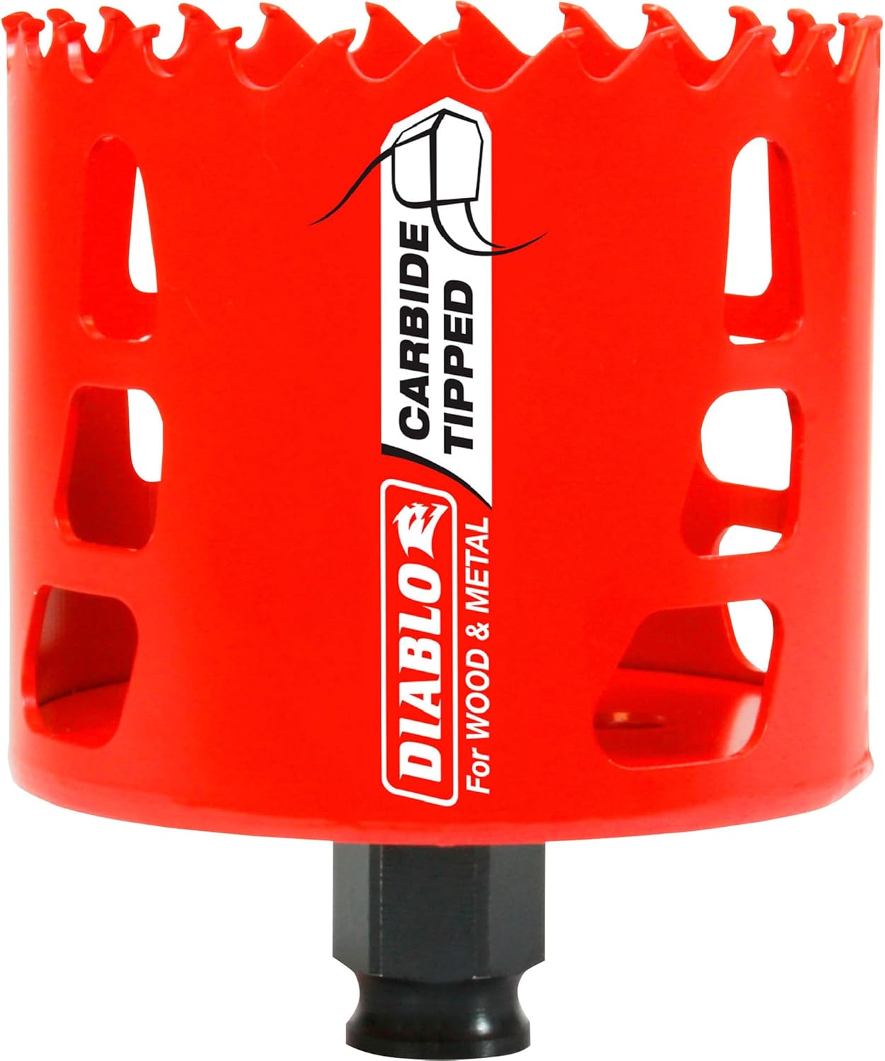 Diablo Carbide Teeth Hole Saw for Wood and Metal – Fits with Snap – Lock Plus Mandrel System, Tool-Free Plug Ejection – 4-1/8″ Diameter, 2-3/8″ Length – DHS4125CT