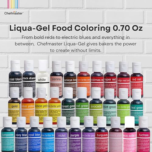 Miniatura 2 de Chefmaster Neon Brite Blue Liqua-Gel Colorante alimentario  Color vibrante  Tinte de grado profesional para glaseado, glaseado, fondant  hornear y