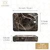 Portajabón de Mármol Natural, Bandeja Rectangular Emperador Oscuro para Joyas, Estilo Marrón Oscuro, Portajabón para Ducha, Sostenedor de Esponjas de Piedra Moderno, Bandeja para Jabón en Barra para Baño, Cocina, Fácil de Limpiar 5