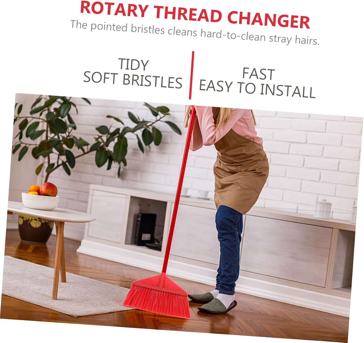 Beavorty Plastic Broom Head Replacement for House Broom Home Cleaning Crevice Brush