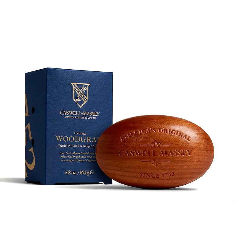 Sabonete em barra Caswell-Massey Woodgrain Sandalwood com óleos essenciais, 164 g