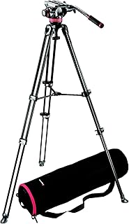 Manfrotto MVK502AM Treppiede con Borsa, Controbilanciamento Fisso per Video con DSLR e Videocamere, 3 Sezioni a Doppio Tubo Gemellato, Alluminio, Nero