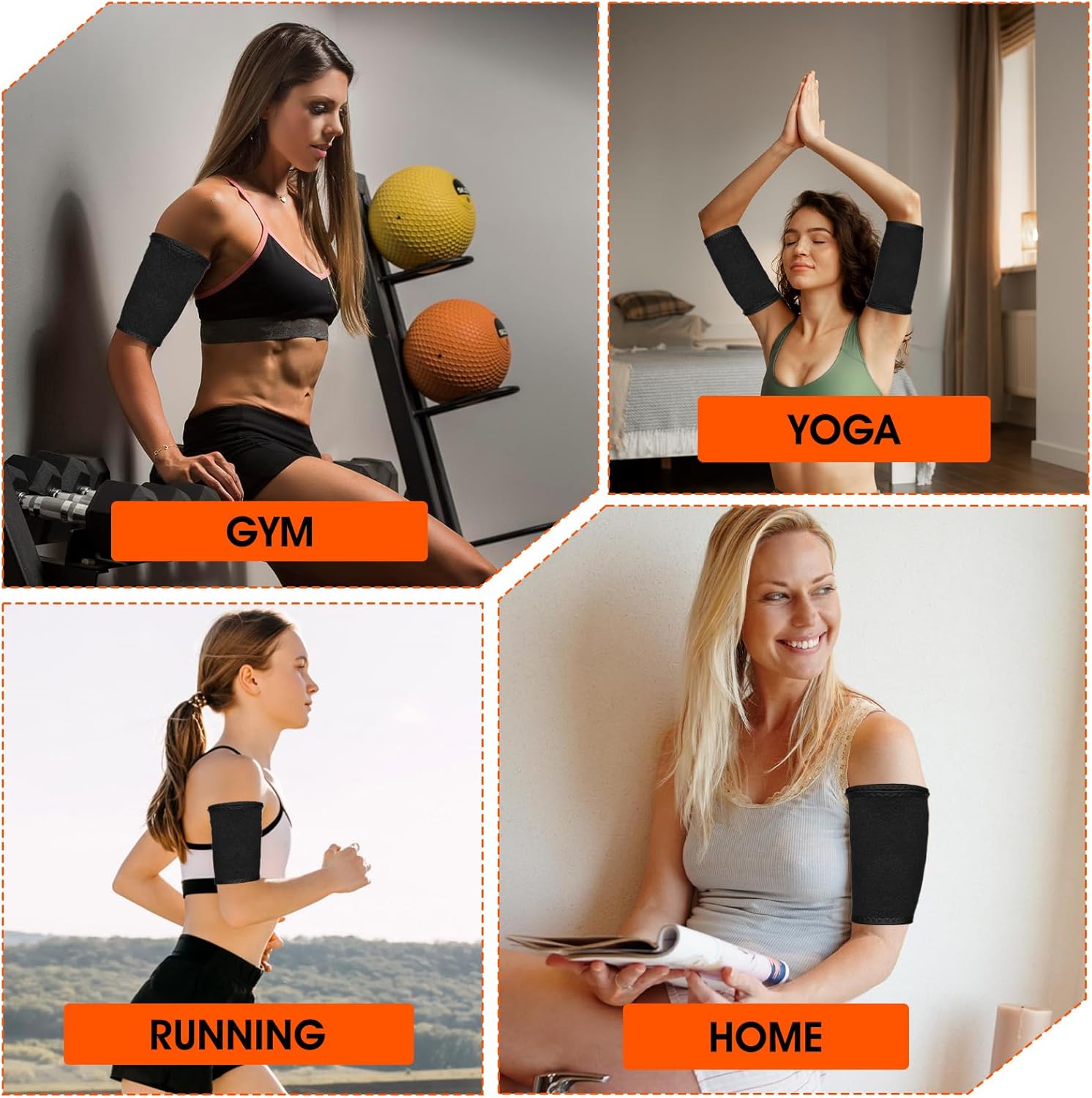 2 Pcs Arm Trimmers Sauna Sweat Arm Trainer Sweat Shaper Bands Compression Workout Sleeves Fat Reducer Shapers Bands Adjustable Sauna Wraps for Sports Flabby Arms Women Men - Image 7